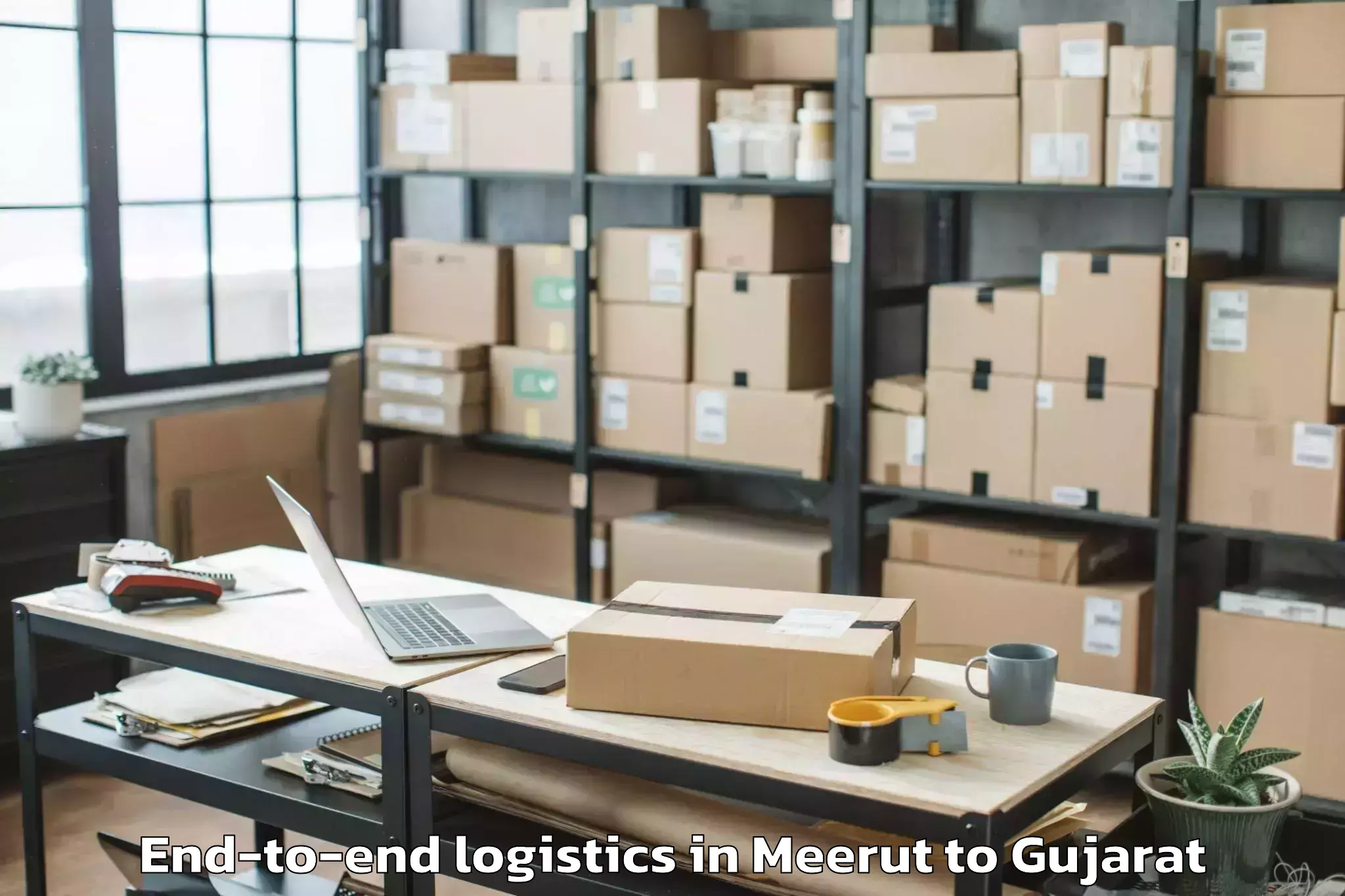 Trusted Meerut to Keshod End To End Logistics